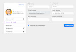 Bootstrap example and template. bs4 profile settings page