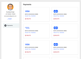 Bootstrap bs4 payments profile example