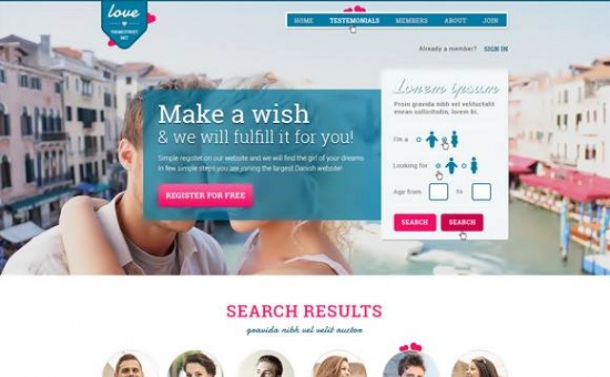 Bootstrap Dating Paradise template Bootstrap Dating Paradise template