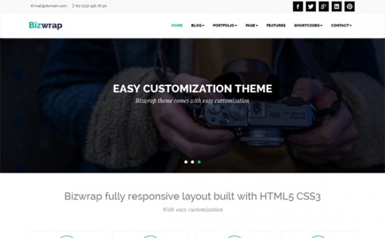 Bootstrap Bizwrap Responsive WordPress Theme template