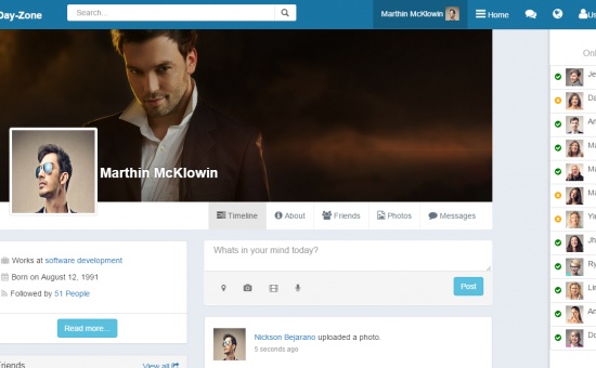 Bootstrap DayZone Bootstrap social network html template Bootstrap DayZone Bootstrap social network html template