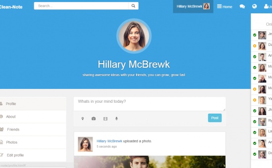 Bootstrap Clean Note Bootstrap Html Css Social Network Template template Bootstrap Clean Note Bootstrap Html Css Social Network Template template
