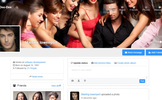 Bootstrap Dee Dee social network blog profile template