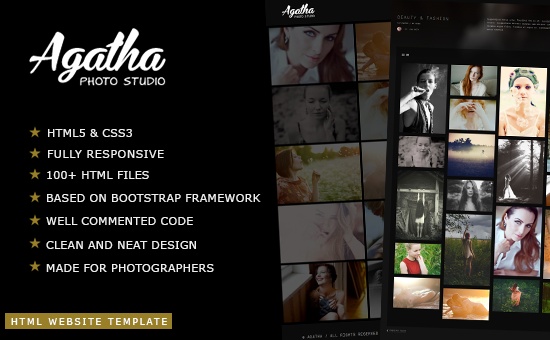 Bootstrap Agatha Photography Portfolio Website Template template