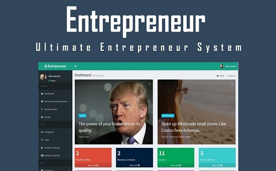 Bootstrap Entrepreneur Ultimate Entrepreneur System template