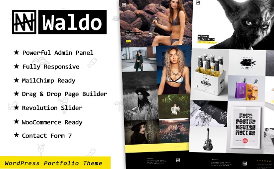 Bootstrap Waldo Creative Portfolio and WooCommerce WordPress Theme template