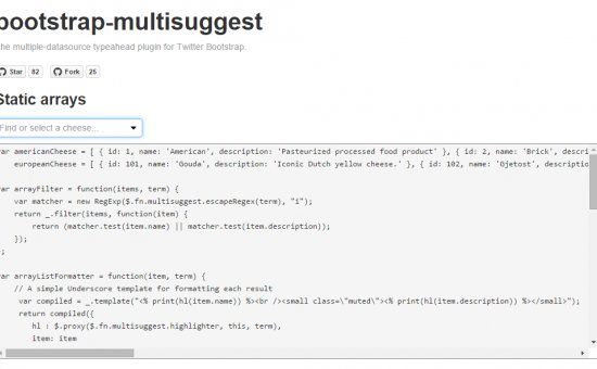 Bootstrap framework utility Bootstrap Multi Suggest Typeahead
