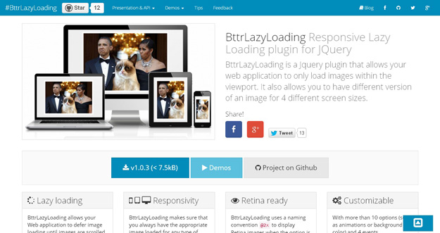 Bootstrap framework utility BttrLazyLoadin